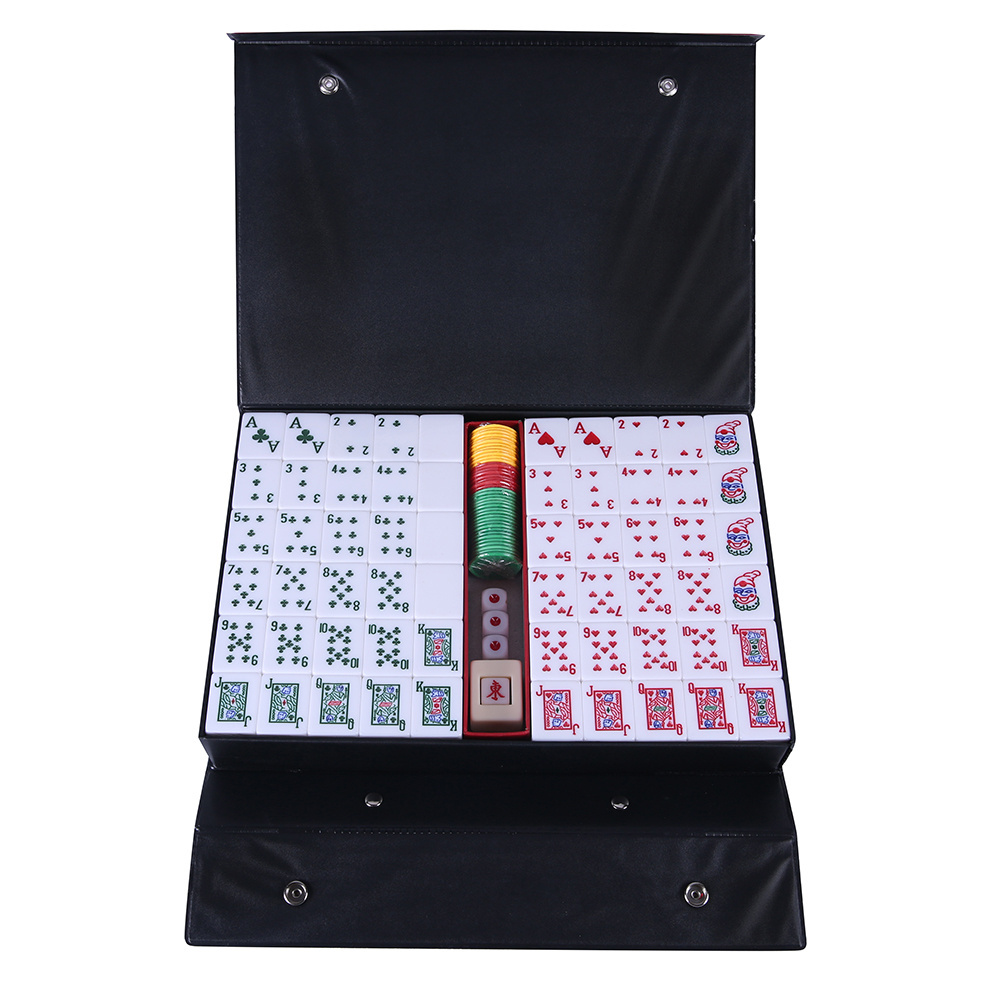 Factory supply wholesale customize acrylic poker set playing games gold rummy mahjong