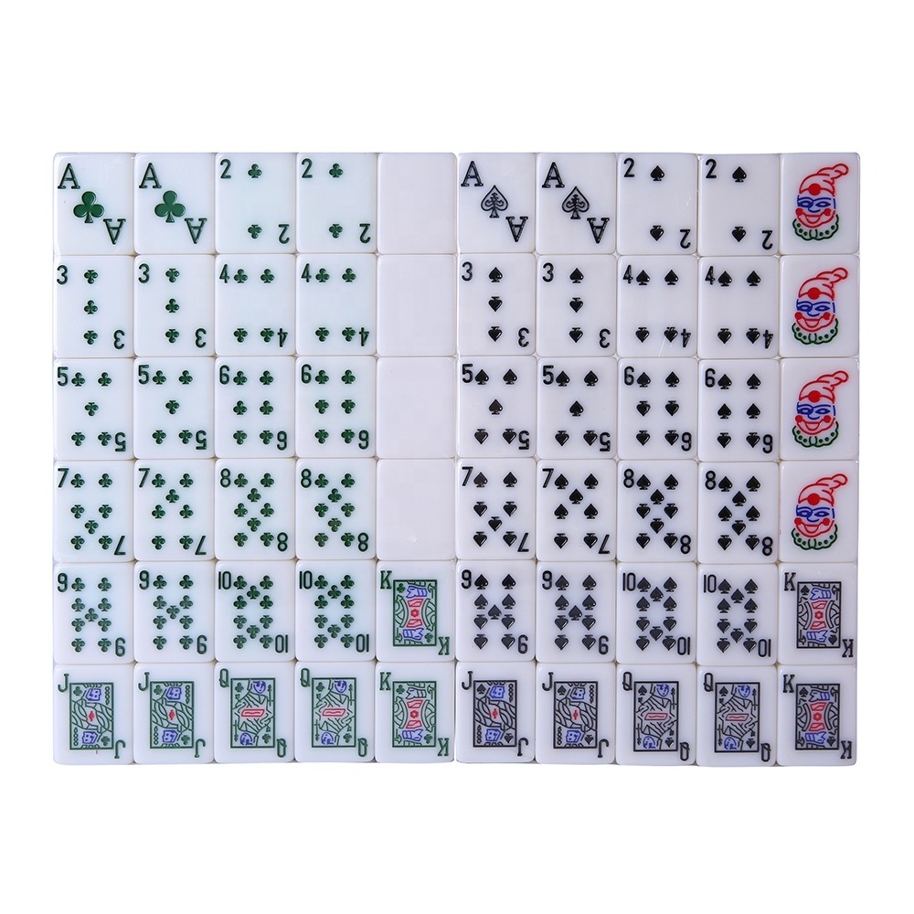 Mahjong Set Melamine Mahjong Tiles with Pvc Box for Board Game and Promotional Gifts Poker Mahjong