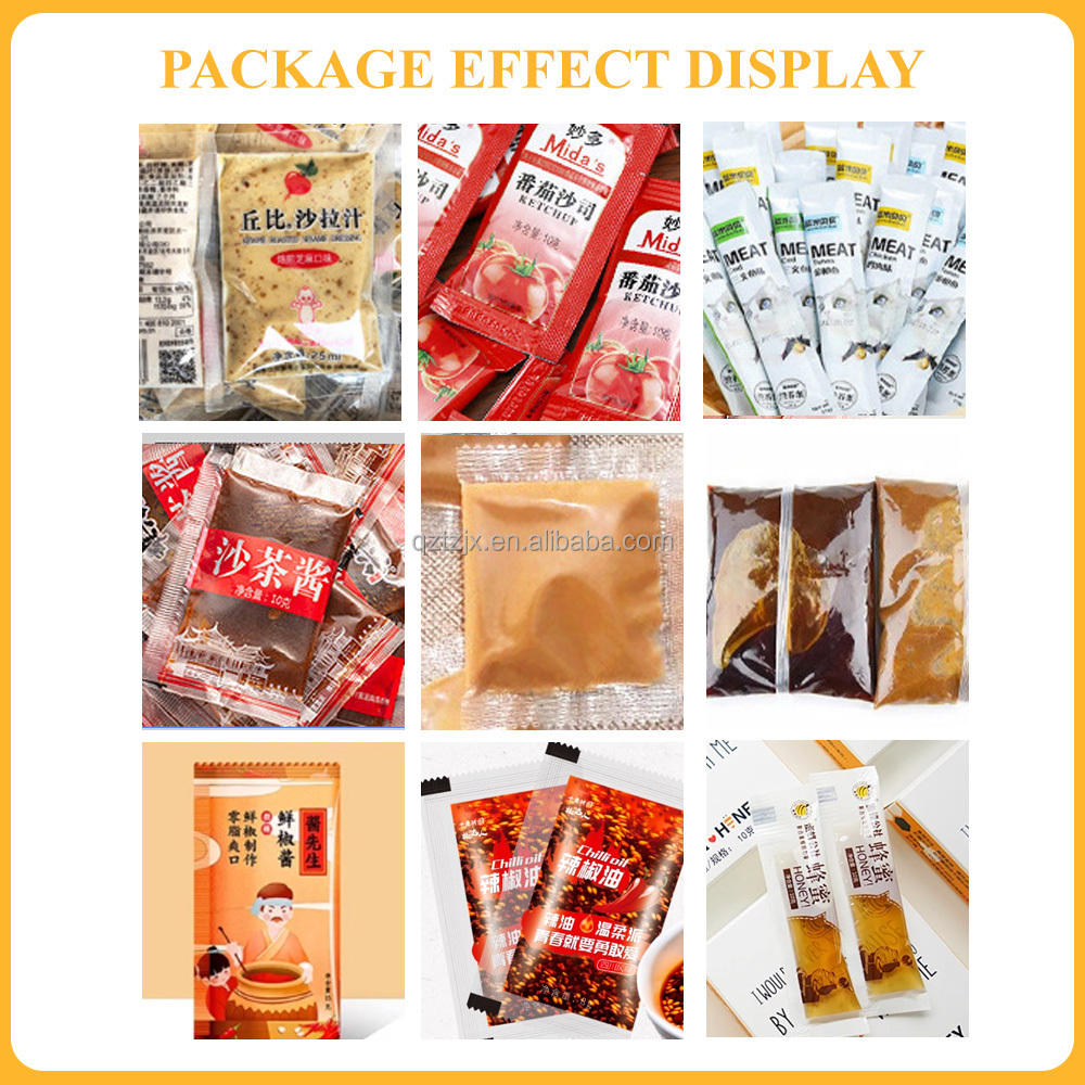 Small Peanut Butter Automatic Salad Ketchup Honey Sachet Packing Machine Packing Jam Tomato Paste Sauce Packaging Machine