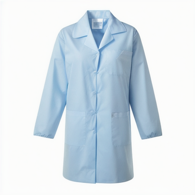 Latest Model Blue White ESD Safe Smock Lab Coat Esd Cleanroom Polyester Clothing Overcoat Smock/ Lab Coat Uniform Workwear