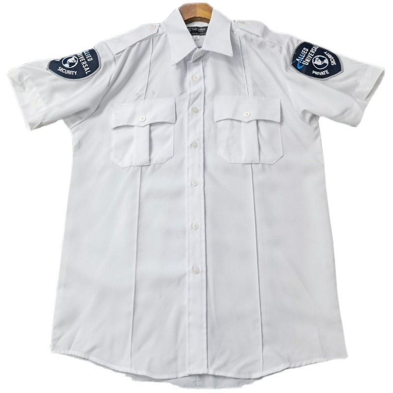 Men's Classic Short Sleeve Shirt Security Guard Uniform Custom White for Men Security Uniforms and Equipments