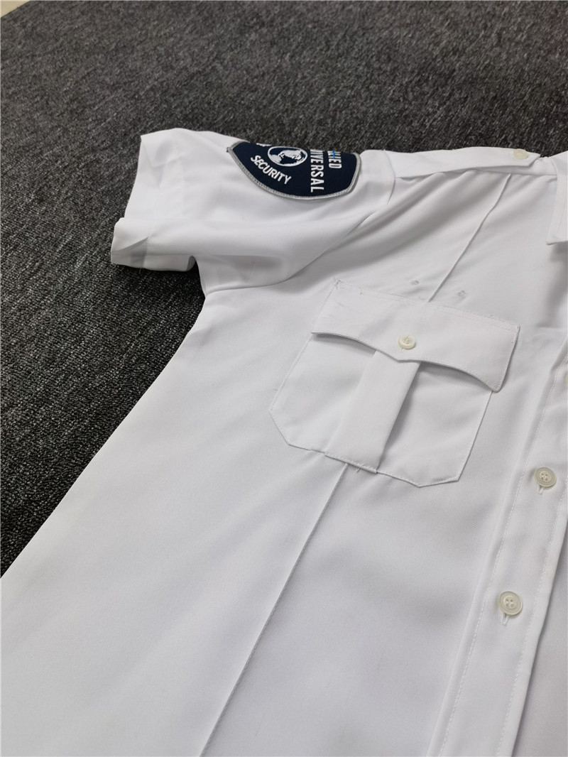 Men's Classic Short Sleeve Shirt Security Guard Uniform Custom White for Men Security Uniforms and Equipments