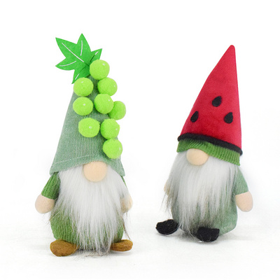 New Handmade Cute Novelty Gnomes Plush Decorations Fruit Gonk Elf Gnome Watermelon Grape Cherry Dwarf Seasonal Christmas