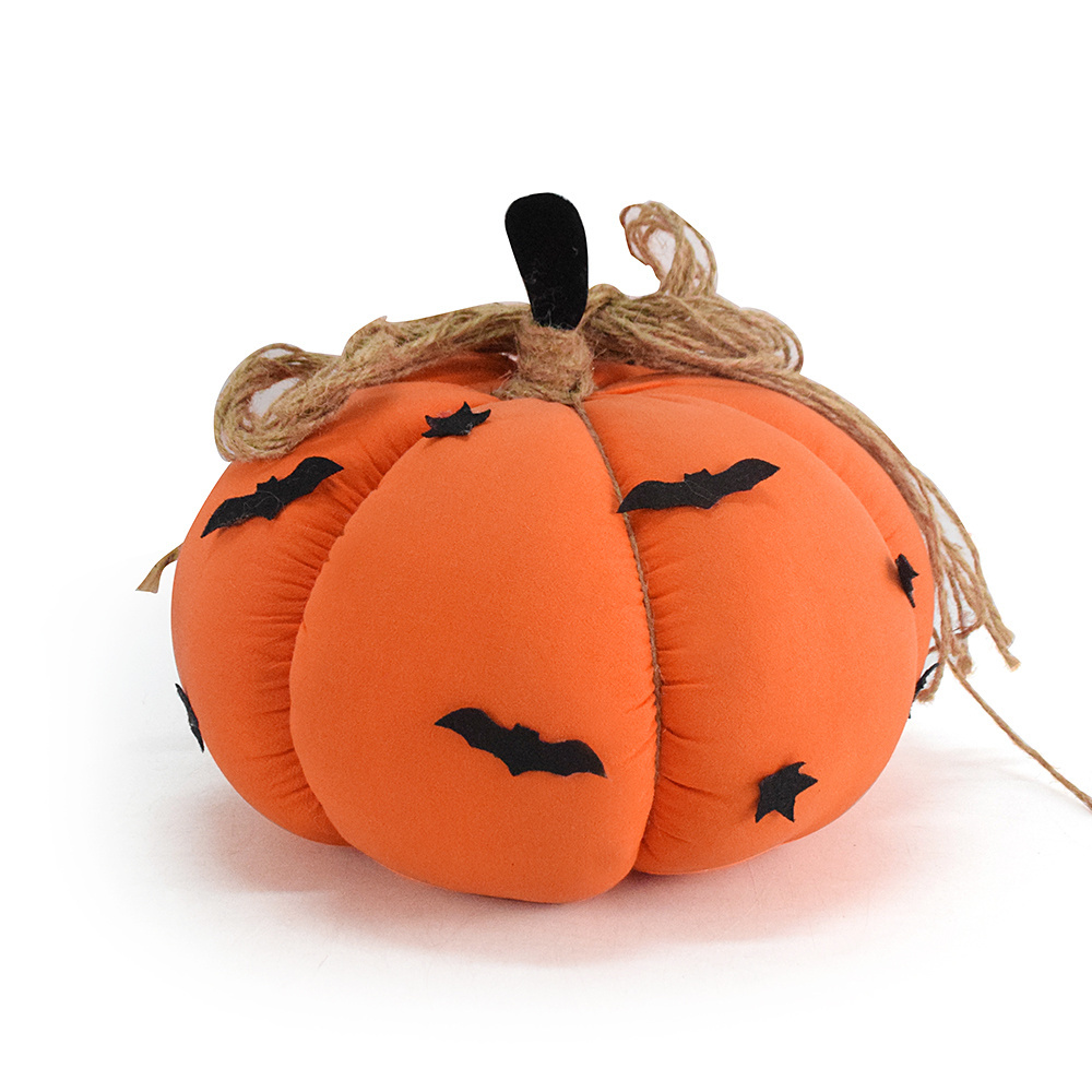 Stuffed Pumpkins Decorations Fall Orange Bat Pumpkin Halloween Party Ornaments Farmhouse Pumpkin Fluffy Toy