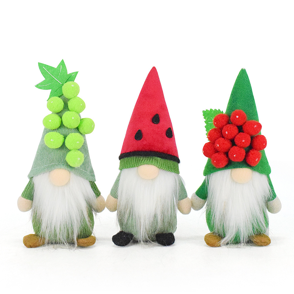 New Handmade Cute Novelty Gnomes Plush Decorations Fruit Gonk Elf Gnome Watermelon Grape Cherry Dwarf Seasonal Christmas