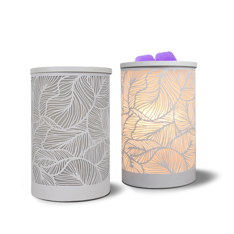 Artificial metal leaf pattern lamp electric wax melt warmer,  Living room electric wax burner, essential oil burner