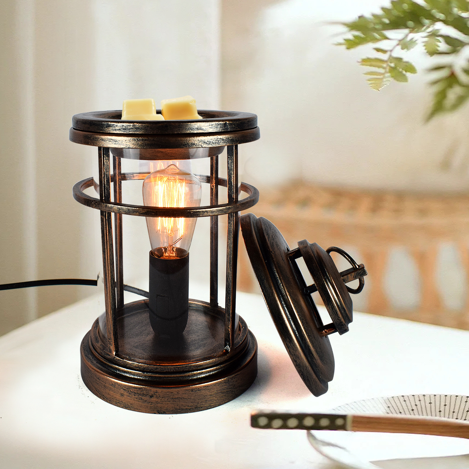 Retro Edison Bulb Wax Melter Warm winter atmosphere scented wax lamp Candle Wax Burner Fragrance Warmer and Vintage Light Bulbs