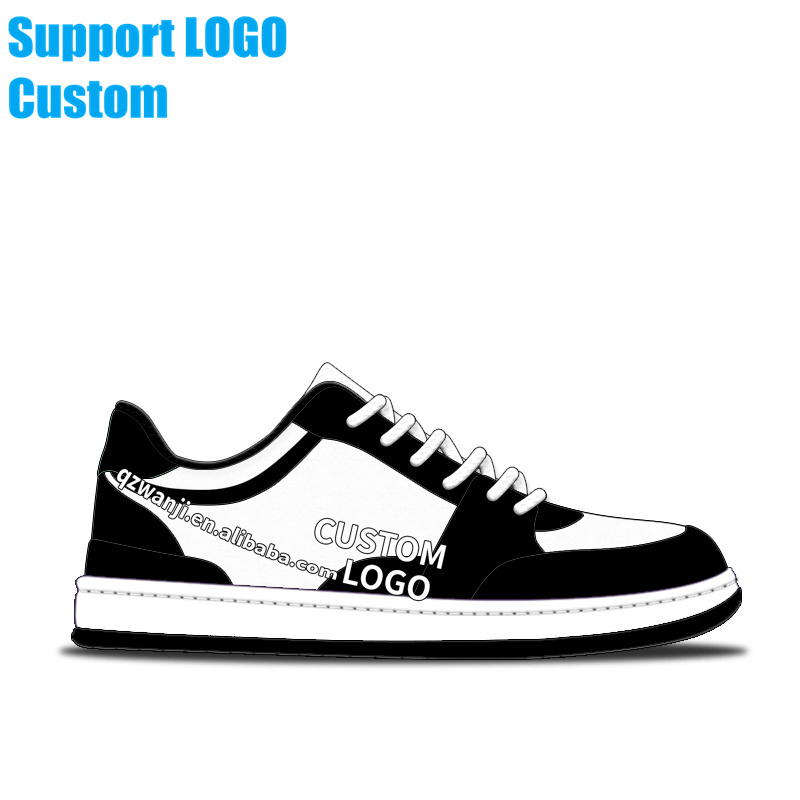 Factory wholesale minimum order quantity 1 piece custom shoes men's casual running sneakers black shoes Size 4-13 SB basketball