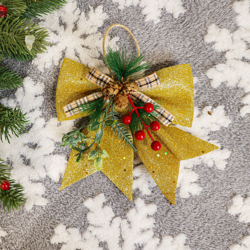 Big Bow Sequin Christmas Tree Decoration Three-dimensional Christmas Wall Pendant Christmas Tree accessories