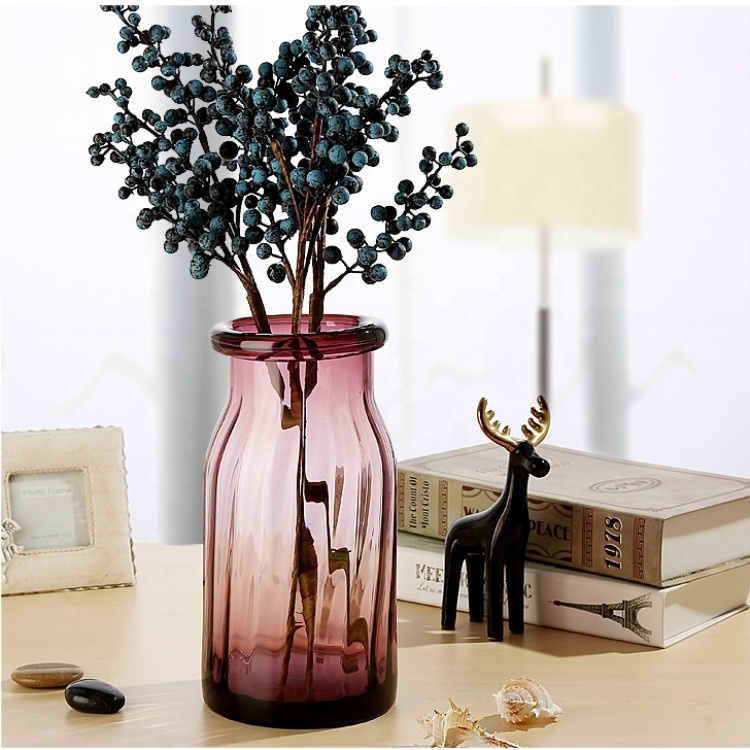 Factory wholesale bottle glass vase for flower home decoration vase glass vases in bulk