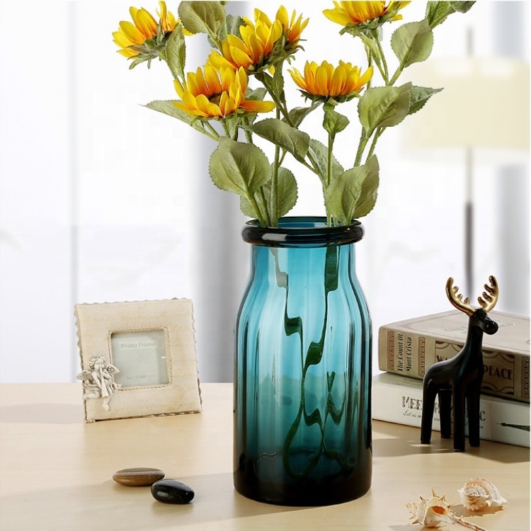 Factory wholesale bottle glass vase for flower home decoration vase glass vases in bulk