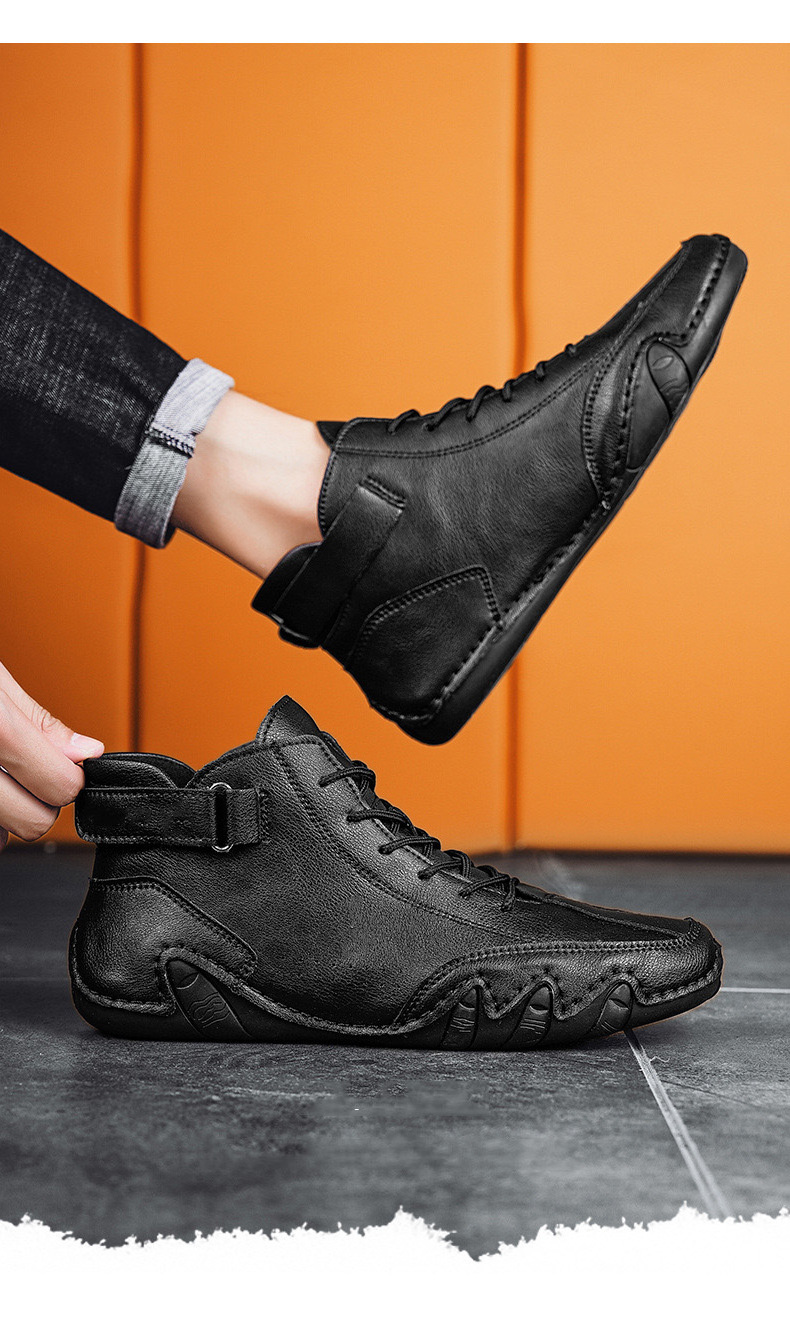 New Autumn Winter Men's Ankle Boots Autumn High-Top Martin Boots Male Lace Up Slip Booties Casual Tooling Boots