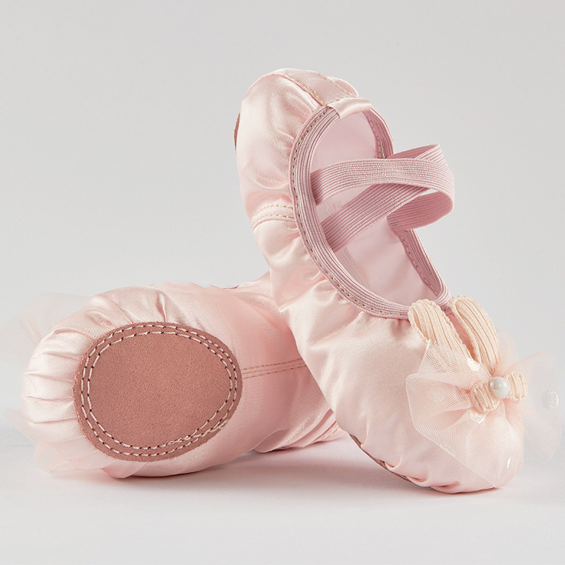 Ballet Shoes for Toddler Girls Satin Dance Practice Slippers Split Soft Dance Shoes Little Kids Gymnastics Shoes