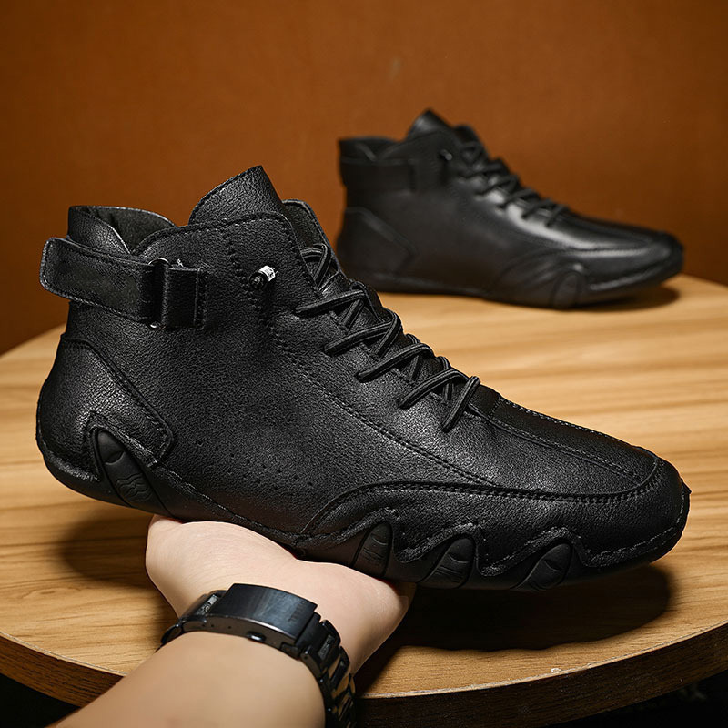 New Autumn Winter Men's Ankle Boots Autumn High-Top Martin Boots Male Lace Up Slip Booties Casual Tooling Boots