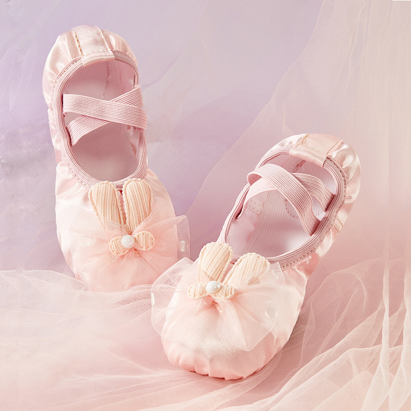 Ballet Shoes for Toddler Girls Satin Dance Practice Slippers Split Soft Dance Shoes Little Kids Gymnastics Shoes