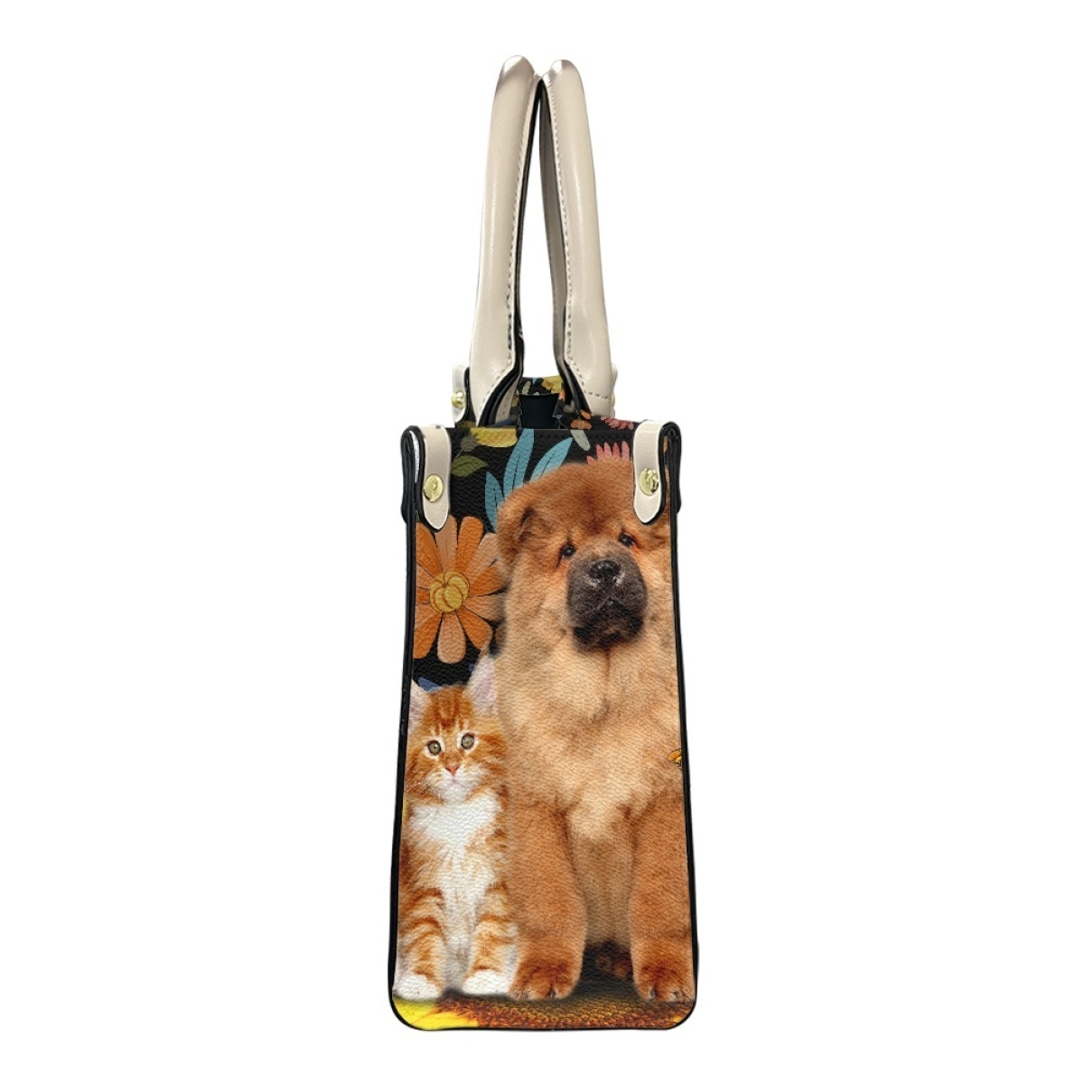 Design Handbag Custom Flowers Cute Dog Pattern Strapless Handbags Casual Tote Bag Gifts for Mom