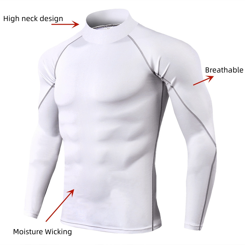 Long Sleeve Rash Guard Mens Compression Shirts Custom Quick Dry Men Gym Shirt Bjj Mma Rash Guard Shirt