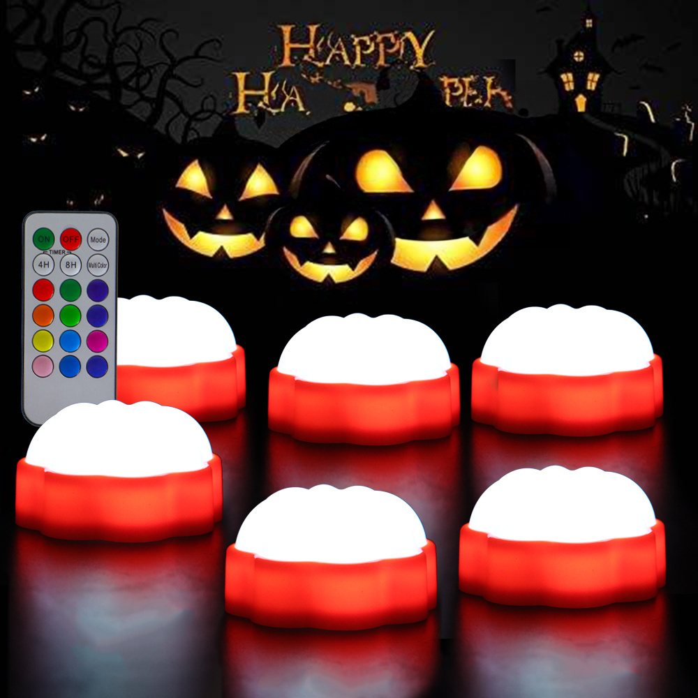 Halloween Pumpkin Light Customized Remote Control Halloween Decorations Flickering Effect Pumpkin Shaped Candle Light