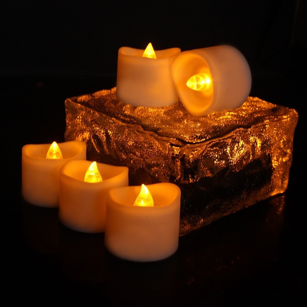 Battery Tea Lights With Timer, 6 Hours on and 18 Hours Off Pack of 12 Timing LED Candle