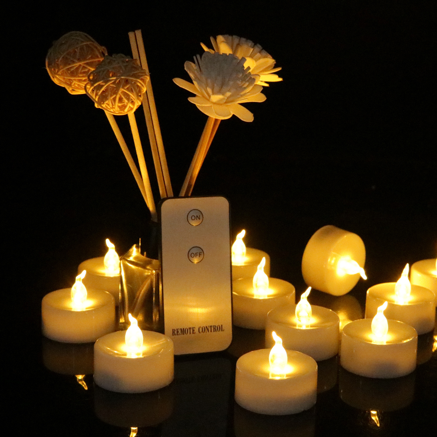 CR2450 Battery Operated Warm White Led Candles Flameless Tealight with remote for Christmas Wedding Party Pond Lights Decor