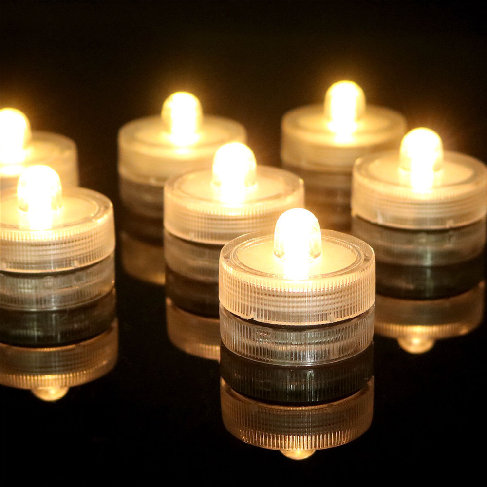 Battery Operated Waterproof Submersible Tealight Colorful Diving Lights Water Flickering LED Tealight Candles