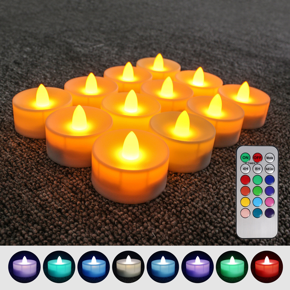 Flameless Tealight Candles Color Changing Flickering Tea Lights With Remote Battery Operated Tea Lights Wedding  Birthday Decor