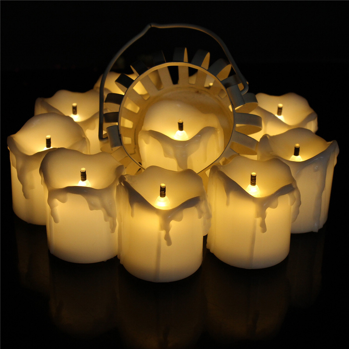 Diwali Decoration Diya LED Yellow Flickering Flameless Tealight Candles Plastic LED Candle Tea Light For Wedding Party Decor