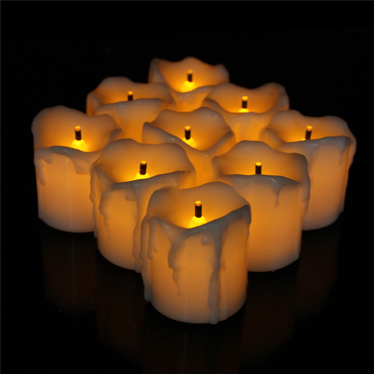 Diwali Decoration Diya LED Yellow Flickering Flameless Tealight Candles Plastic LED Candle Tea Light For Wedding Party Decor