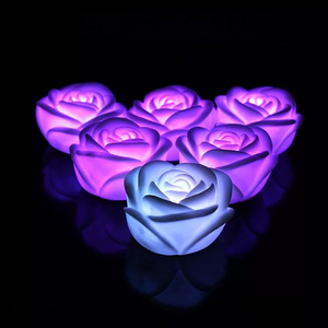 Wedding Decoration LED Rose Candle Light Color Changing Magic Night Light Decoration Flowers With Lights For Home Party Decor