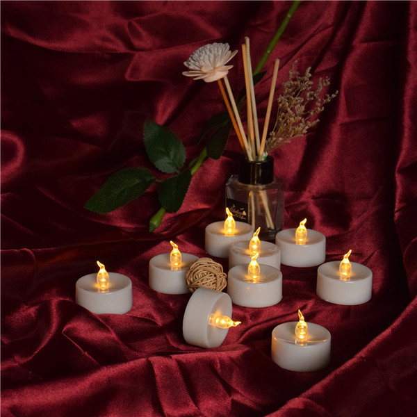 Set of 12 Flameless Flickering Led Tea lights Candle Battery Operated  Electronic Tea Light Candles For Wedding Party Decor