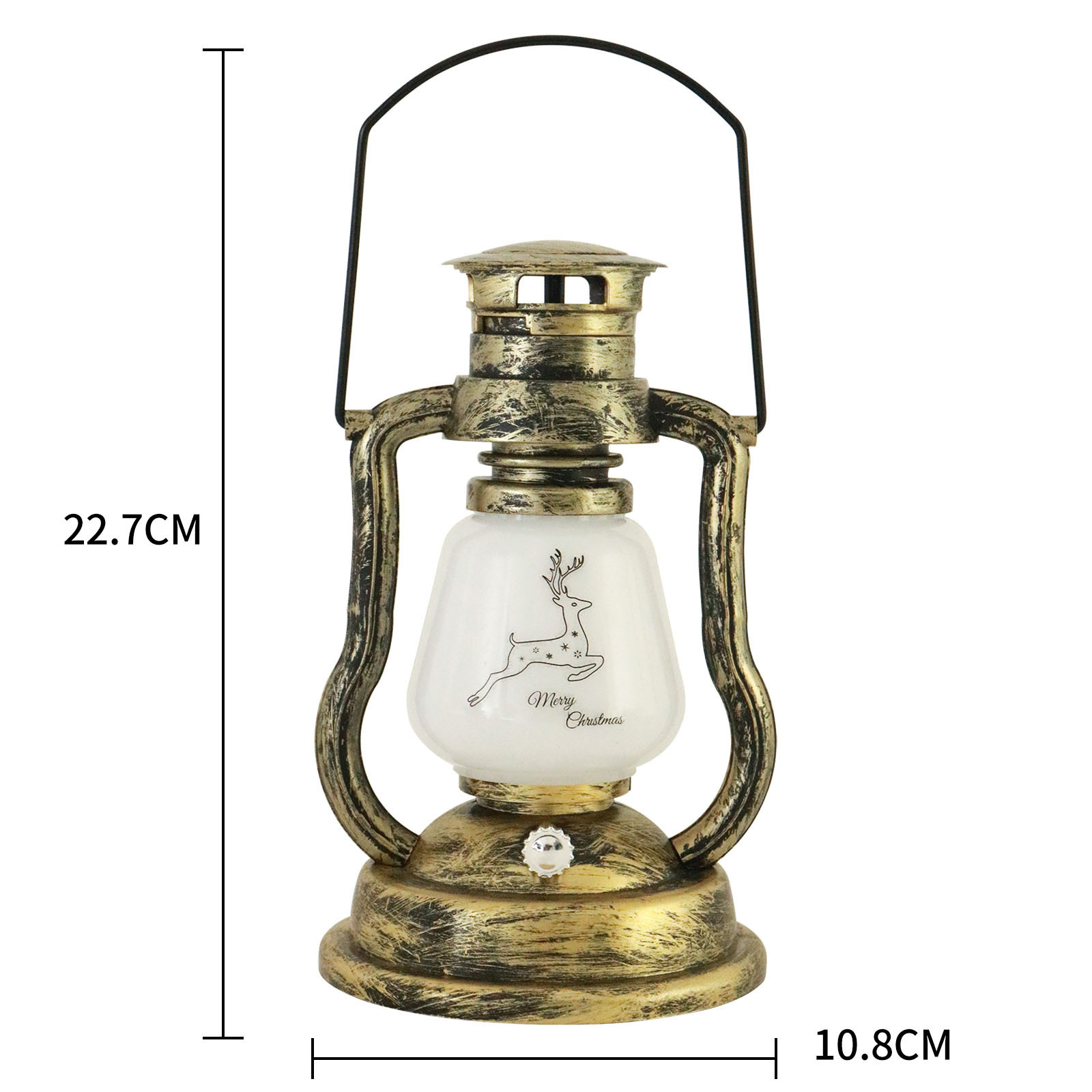 Pl40A49 Retro Copper-Colored Elk Oil Lamp Yellow Light Solar Led Camping Lantern Indoor Lighting Chandeliers & Pendant Lights