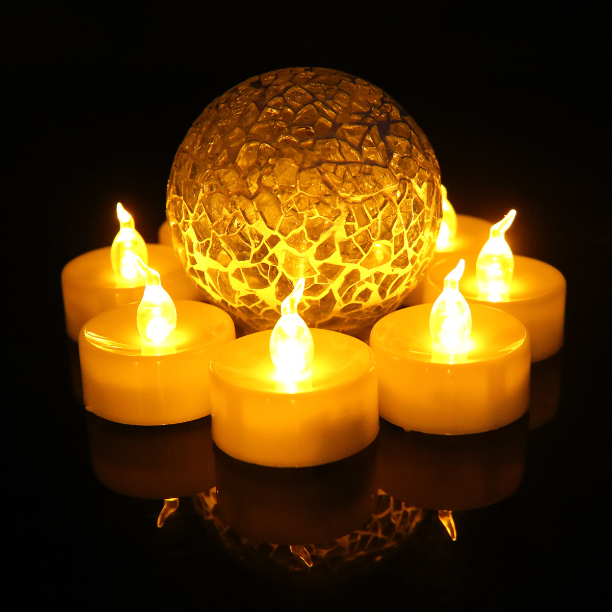 Home Decoration Realistic Bright Flameless Yellow Flickering Candles LED Tea Light with Batteries for Halloween and Christmas