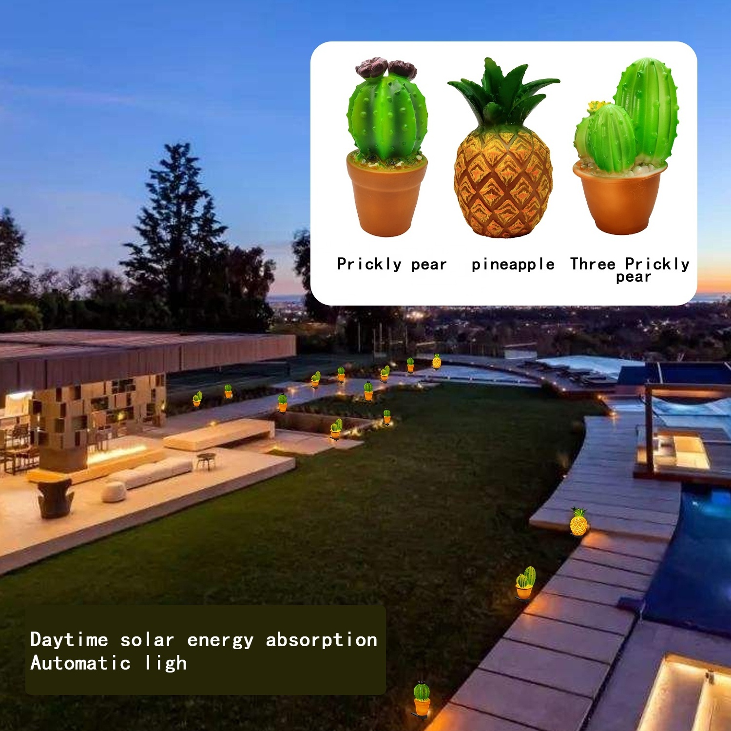 Decoration Lights Solar Garden Light Plant Shape Outdoor Waterproof LED 80 IP65 Light Solar Power Home Decor Garden Accessories