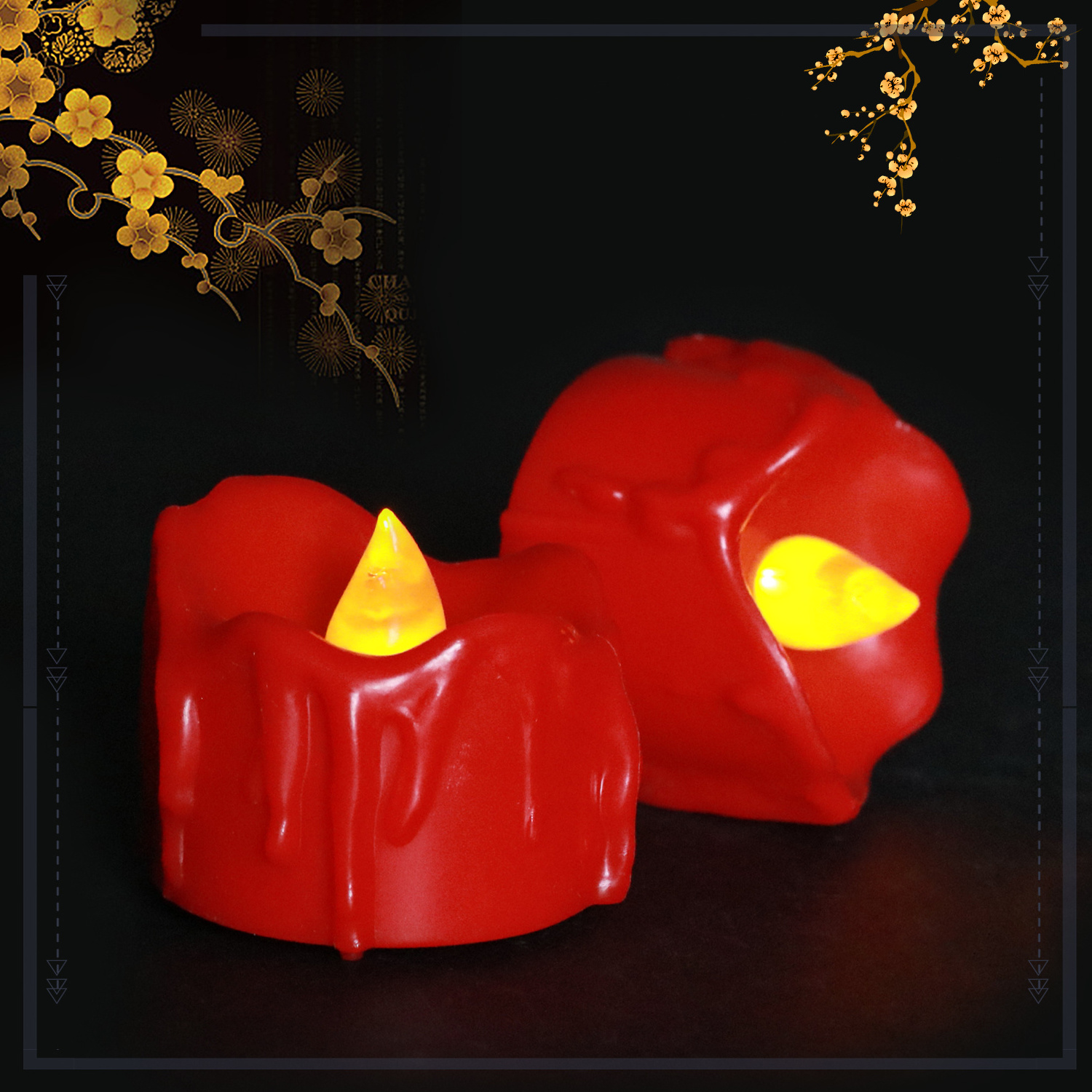 Gorgeous Flameless Red Tear Shell Electric Led Tea Lights for Home Accessories