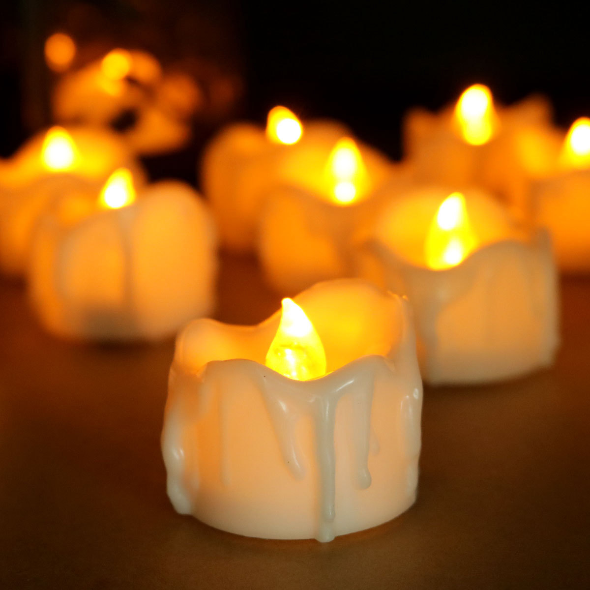 long lasting battery operated electric flameless led votive tealight candles with bright warm yellow light