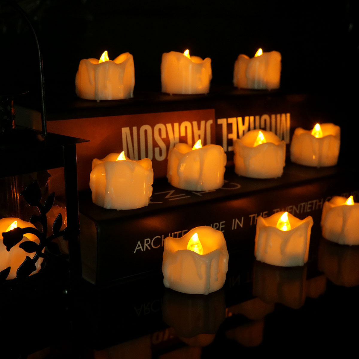 long lasting battery operated electric flameless led votive tealight candles with bright warm yellow light