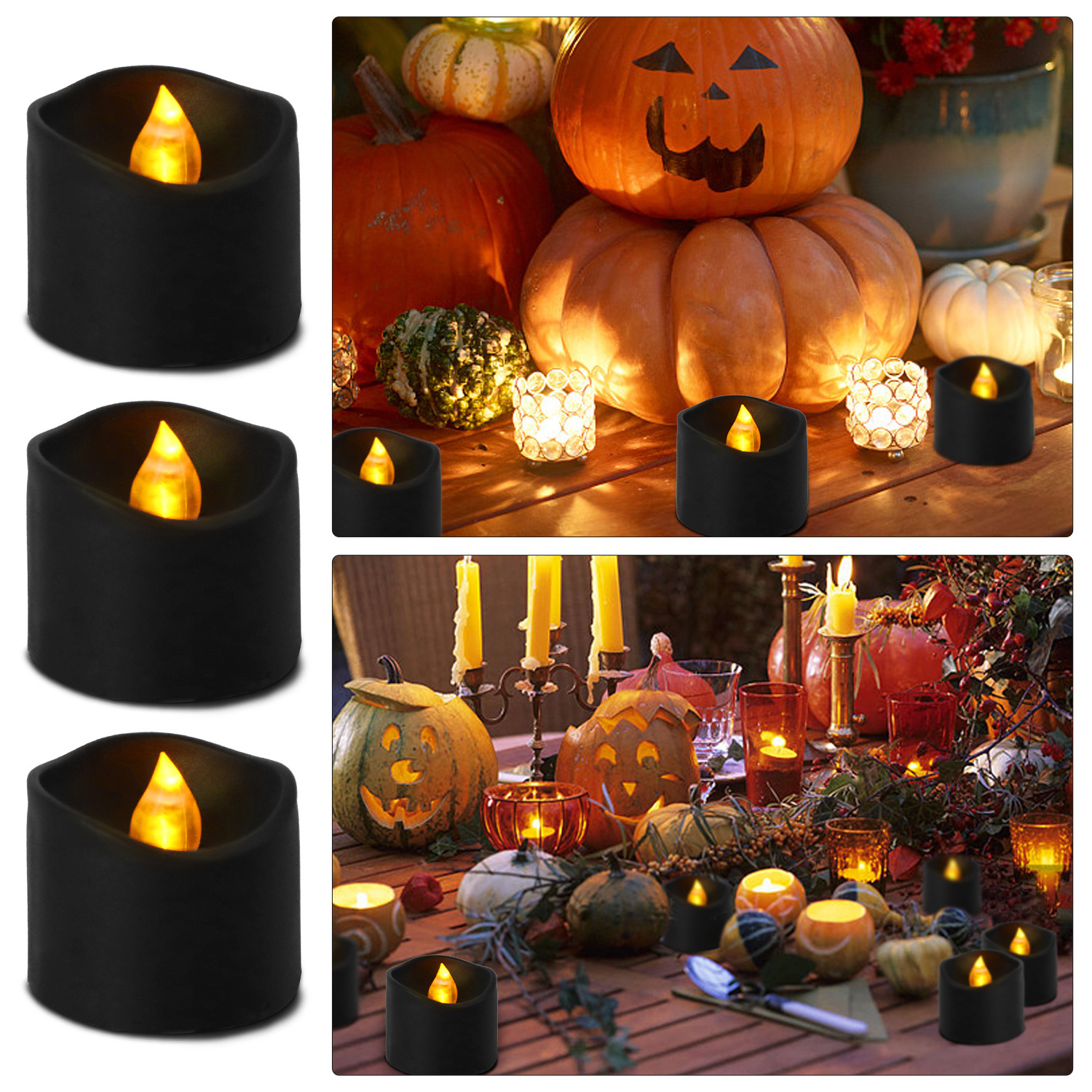 Factory 12pcs pack flameless small led tealight candle Battery Operated Electric Flameless Candles For Halloween Decoration