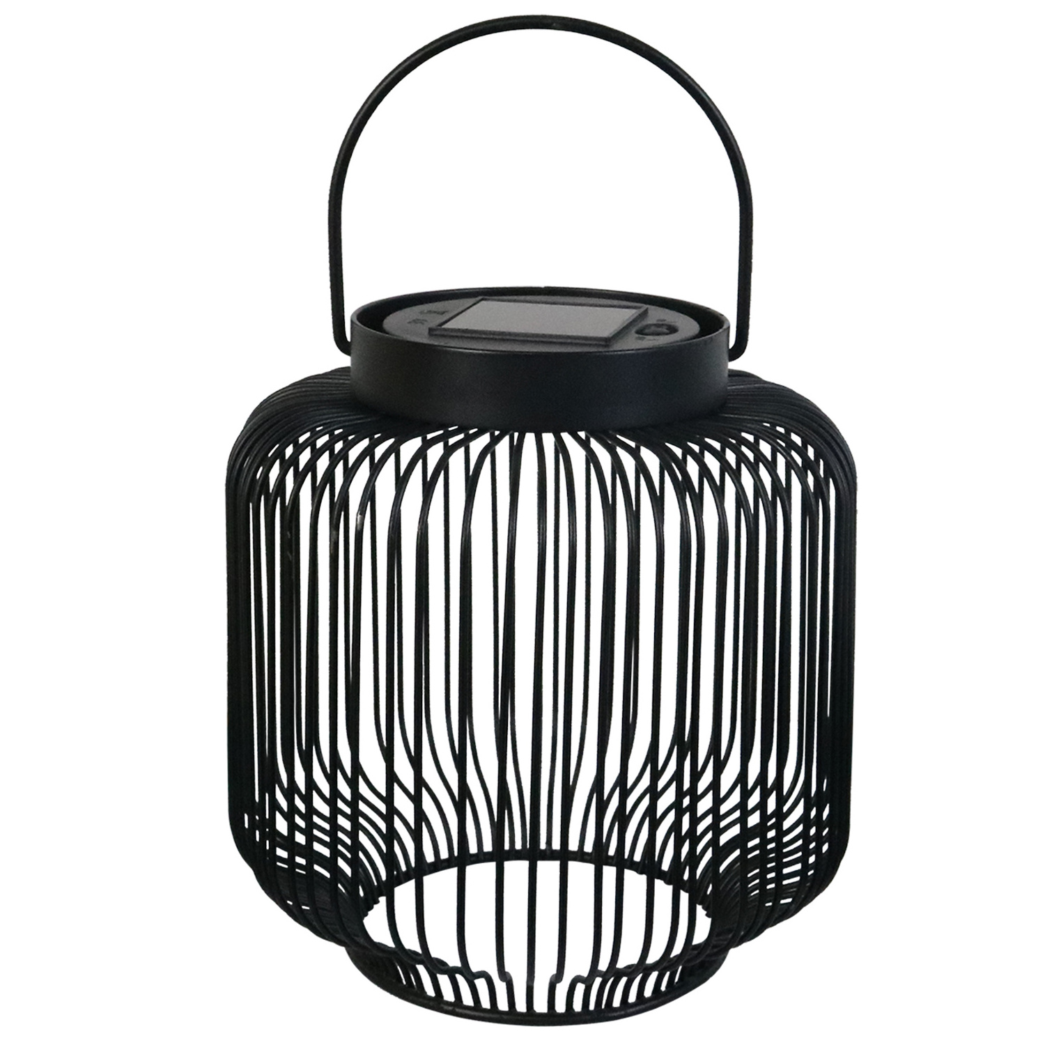 Solar Black Cage Shaped Garden Light Battery Powered Metal Solar Lantern Waterproof Solar Light for Outdoor Garden Decoration