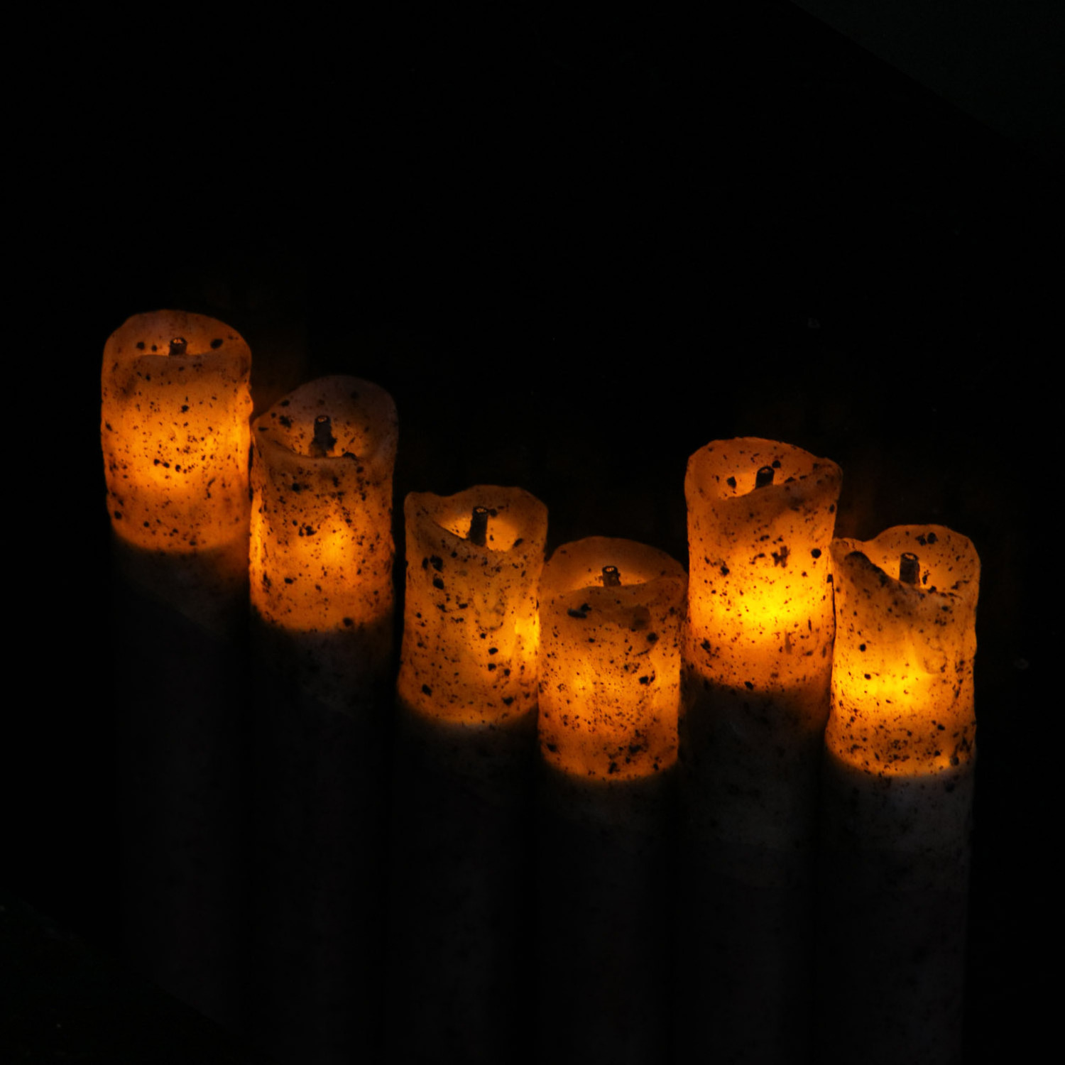 Cdl501W49-L Long Wax Candle Led Lights Long Real Wax Gold Bottom Fiber Optic Head Battery Operated Led Taper Candles 6 Packs