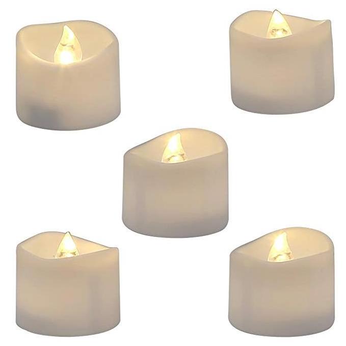 Battery Tea Lights With Timer, 6 Hours on and 18 Hours Off Pack of 12 Timing LED Candle