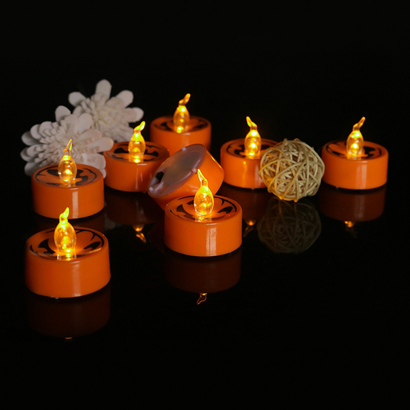 Flickering Warm Yellow Flameless Candles Battery Operated Flameless Tea Lights for Halloween Decoration