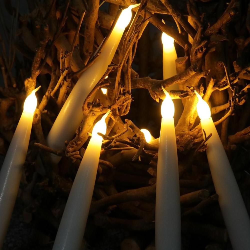 Hot Sale Flameless Decorative LED Candle Flickering LED Taper Candle Ivory White Long Stick Candle