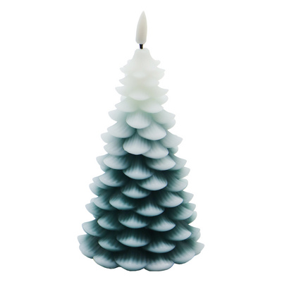 2024 New design Christmas tree real wax LED candle 3d tree candle christmas tree shape home decorations real wax LED candles