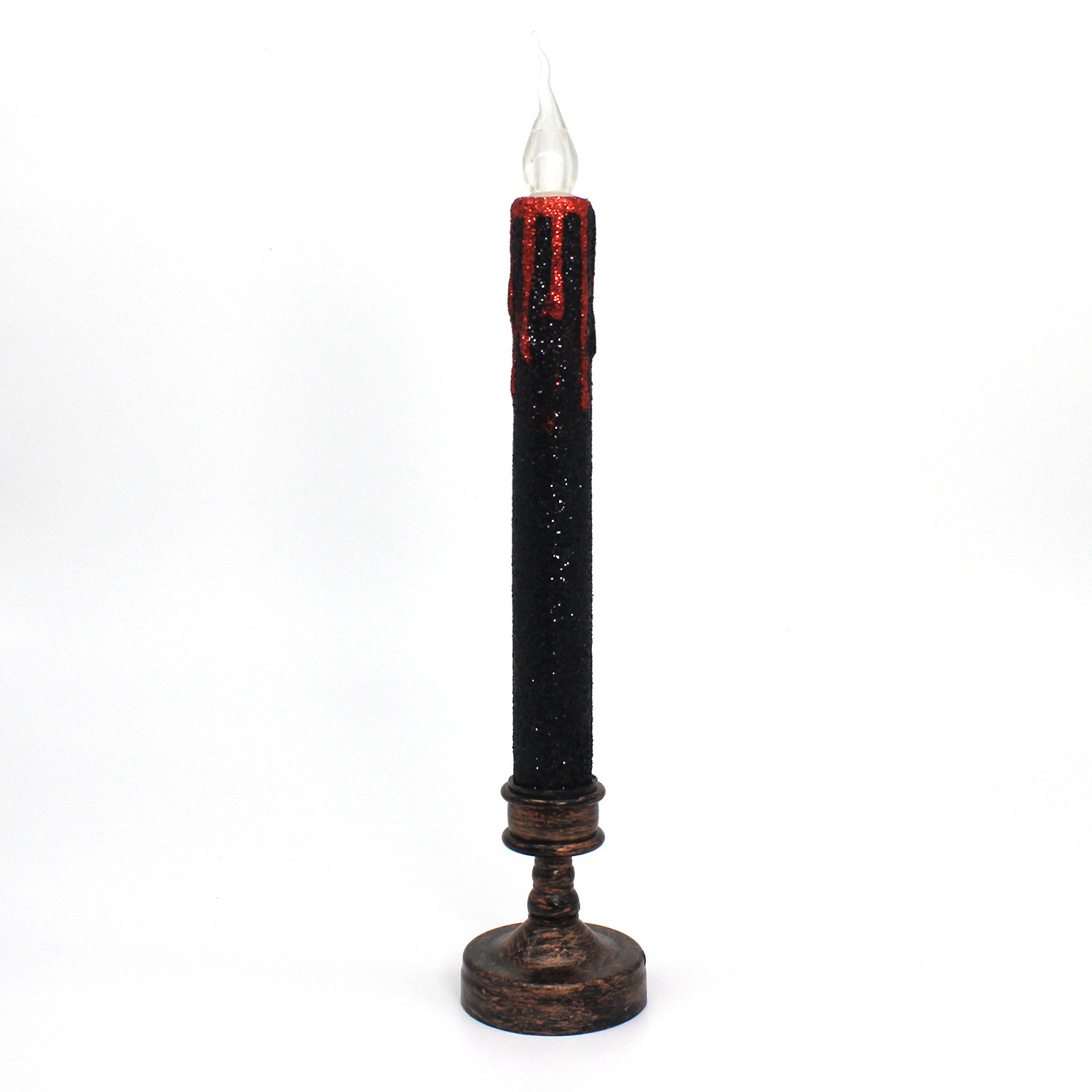 Large Size Black Tearful Battery Powered Candles Plastic Material Flicker Candles 2024 Factory Wholesale Best Flameless Candles