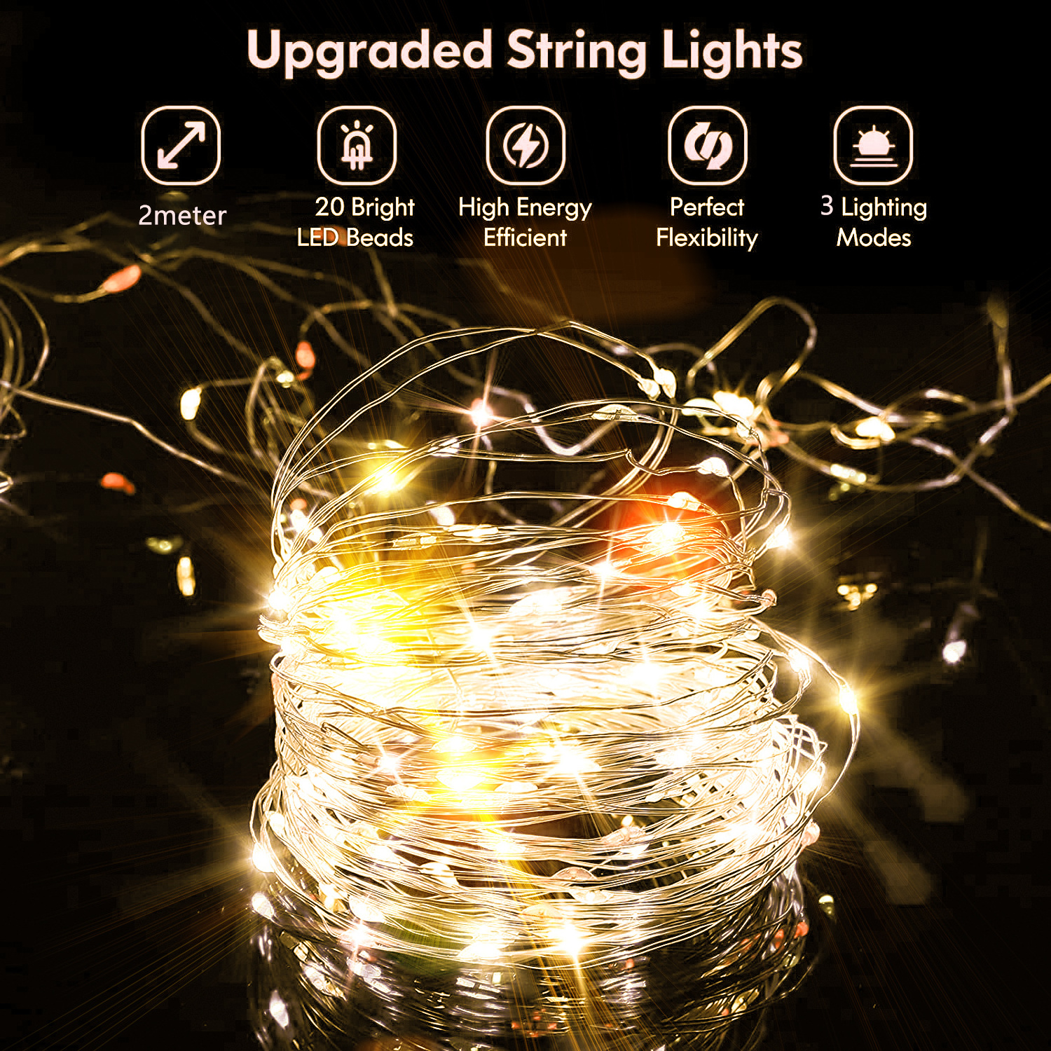 New Product Outdoor LED Fairy String Lights Holiday Garland Decoration Lights For Wedding Party Decoration