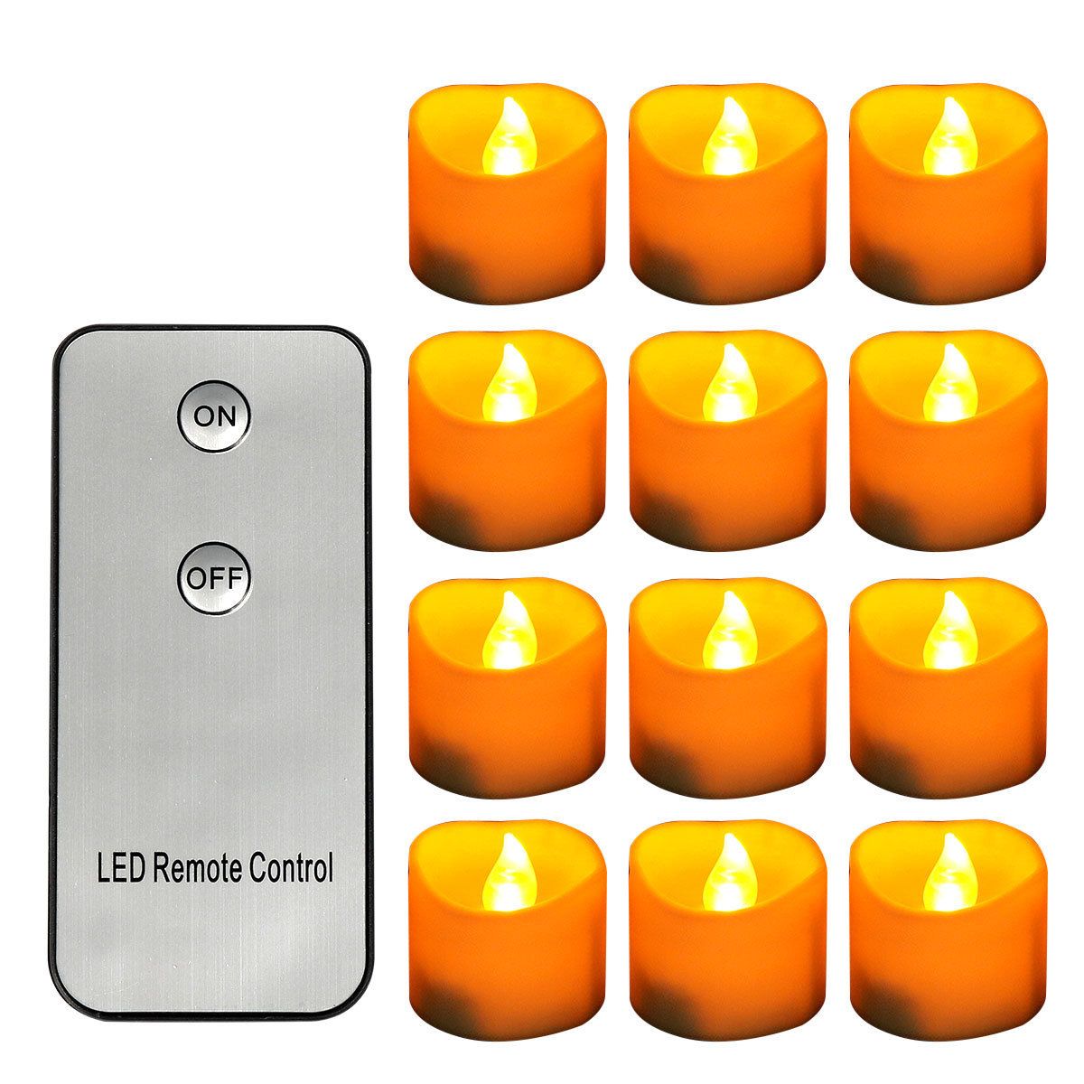 Battery Tea Lights Bulk Long-Lasting Tea Lights Flameless Flickering 2Keys remote control for Home Decoration