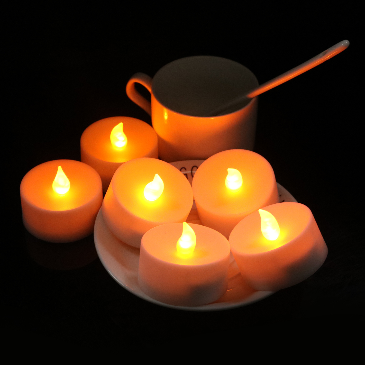 New Arrival Decorative Tea Lights Flameless Cozy Flickering Yellow Large Size Remote LED Candles