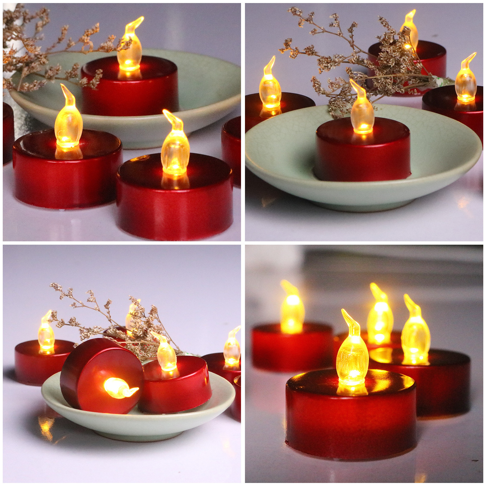 LED Tea lights Candles Battery Operated Warm White Flickering Flameless Tealight Candles for Holiday Party Decoration