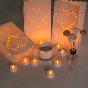 Aolaigle Wedding Decoration Backdrop Flameless Candles Tea Lights Luminaries Bag Flickering Luxury Candles Led Home Decoration