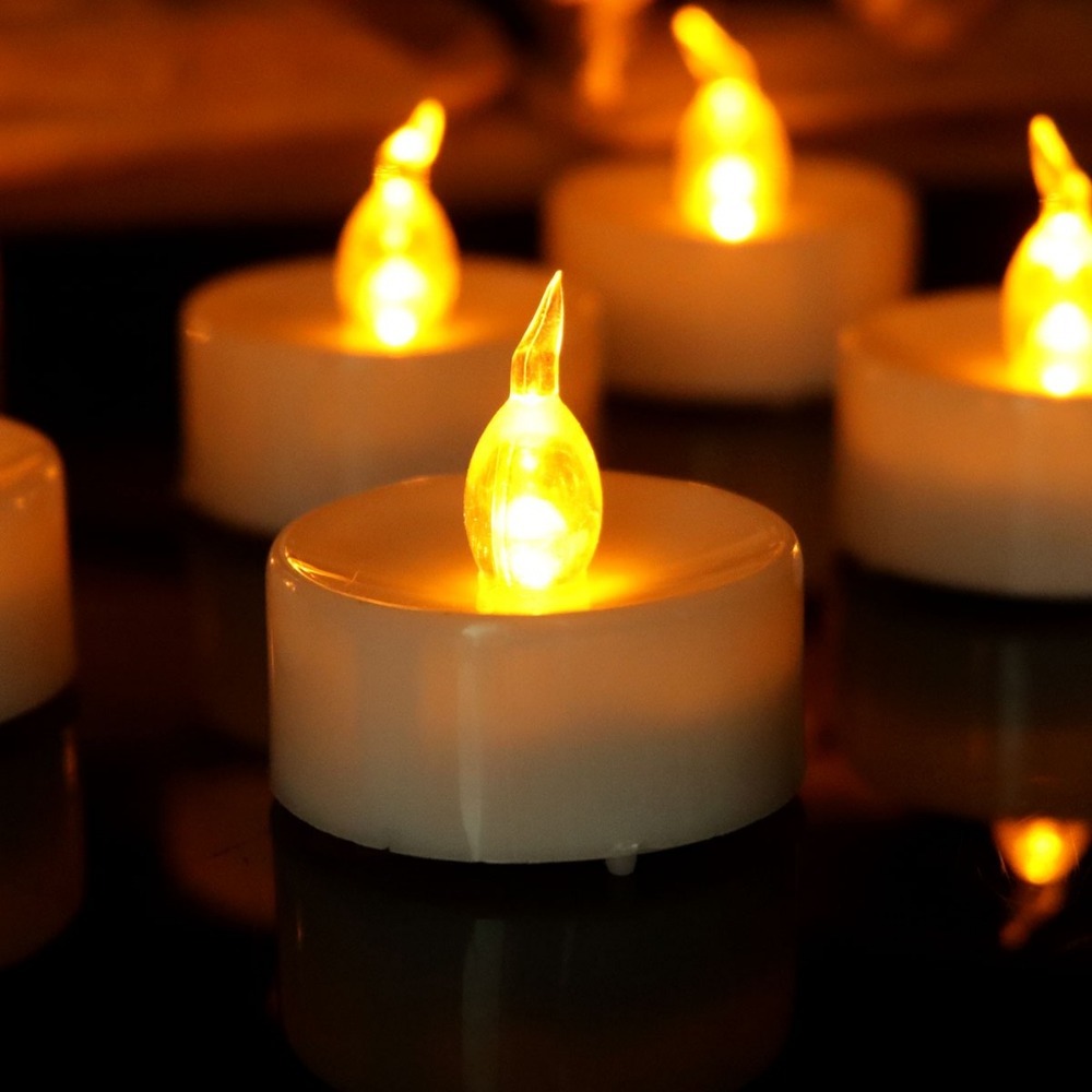 Flameless Led Tea lights Candle with Remote Yellow Flickering Battery Operated Tea Light Candles For Wedding Decoration